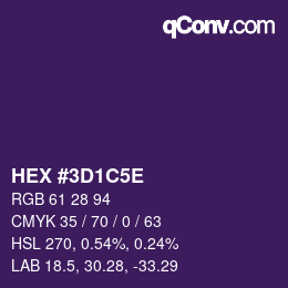 Farbcode: HEX #3D1C5E | qconv.com
