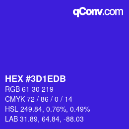 Color code: HEX #3D1EDB | qconv.com