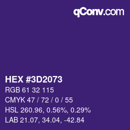 カラーコード: HEX #3D2073 | qconv.com
