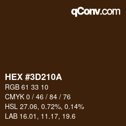 Código de color: HEX #3D210A | qconv.com