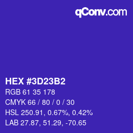 Color code: HEX #3D23B2 | qconv.com