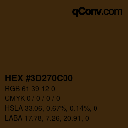 Color code: HEX #3D270C00 | qconv.com