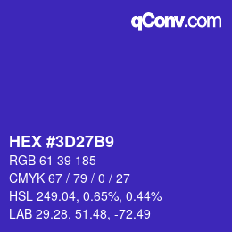 Color code: HEX #3D27B9 | qconv.com