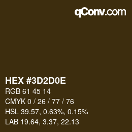 Color code: HEX #3D2D0E | qconv.com