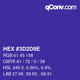 Color code: HEX #3D2D9E | qconv.com