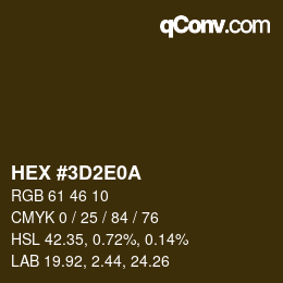 Código de color: HEX #3D2E0A | qconv.com