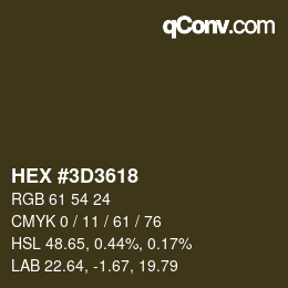 Color code: HEX #3D3618 | qconv.com