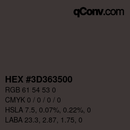Color code: HEX #3D363500 | qconv.com