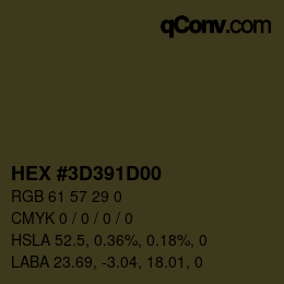 Color code: HEX #3D391D00 | qconv.com