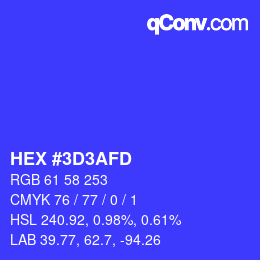 Color code: HEX #3D3AFD | qconv.com