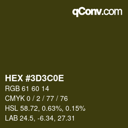 Color code: HEX #3D3C0E | qconv.com