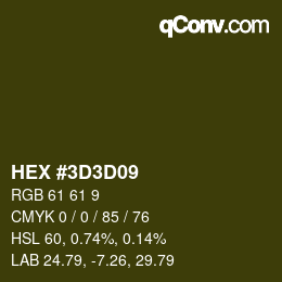 Color code: HEX #3D3D09 | qconv.com