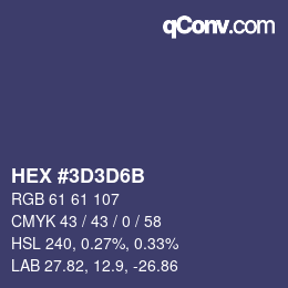 Color code: HEX #3D3D6B | qconv.com