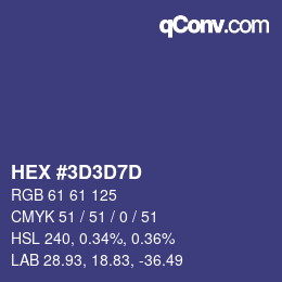 Code couleur: HEX #3D3D7D | qconv.com