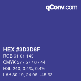 Color code: HEX #3D3D8F | qconv.com