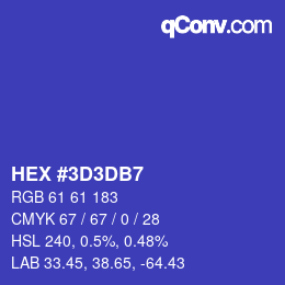 カラーコード: HEX #3D3DB7 | qconv.com