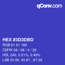Farbcode: HEX #3D3DBD | qconv.com