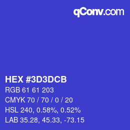 カラーコード: HEX #3D3DCB | qconv.com