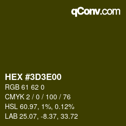 Color code: HEX #3D3E00 | qconv.com