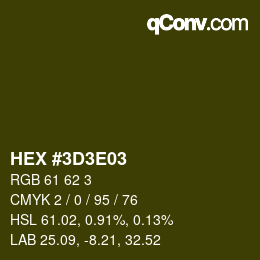 Color code: HEX #3D3E03 | qconv.com