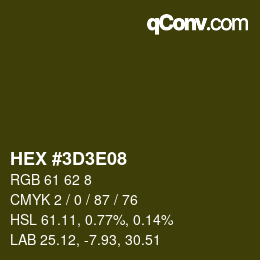 カラーコード: HEX #3D3E08 | qconv.com