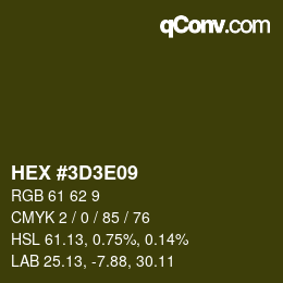 Color code: HEX #3D3E09 | qconv.com