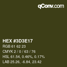 Color code: HEX #3D3E17 | qconv.com