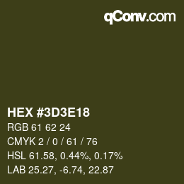 Color code: HEX #3D3E18 | qconv.com