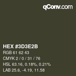 Color code: HEX #3D3E2B | qconv.com