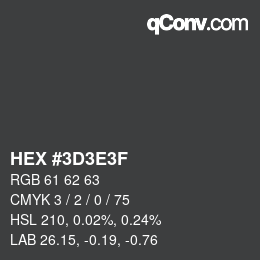 Color code: HEX #3D3E3F | qconv.com