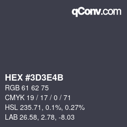 カラーコード: HEX #3D3E4B | qconv.com