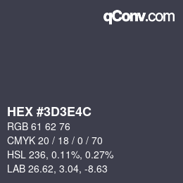 Color code: HEX #3D3E4C | qconv.com