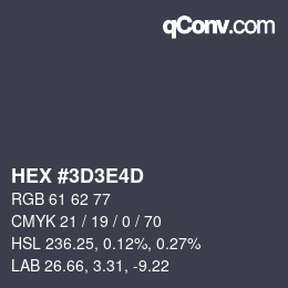 Color code: HEX #3D3E4D | qconv.com