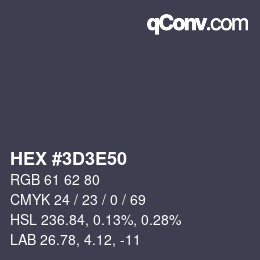 Color code: HEX #3D3E50 | qconv.com