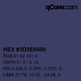 Color code: HEX #3D3E6500 | qconv.com
