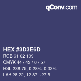 Color code: HEX #3D3E6D | qconv.com