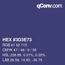 Color code: HEX #3D3E73 | qconv.com