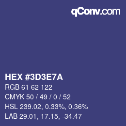 Color code: HEX #3D3E7A | qconv.com