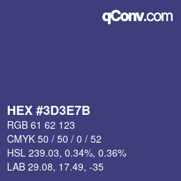 Color code: HEX #3D3E7B | qconv.com