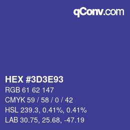 Color code: HEX #3D3E93 | qconv.com