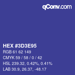 Color code: HEX #3D3E95 | qconv.com