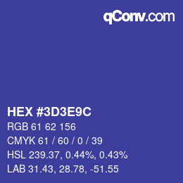 Color code: HEX #3D3E9C | qconv.com