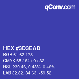 Color code: HEX #3D3EAD | qconv.com