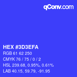 Color code: HEX #3D3EFA | qconv.com