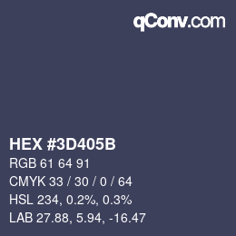 Color code: HEX #3D405B | qconv.com