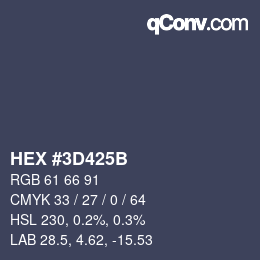 Color code: HEX #3D425B | qconv.com
