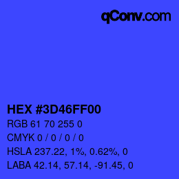 Color code: HEX #3D46FF00 | qconv.com
