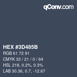 Color code: HEX #3D485B | qconv.com