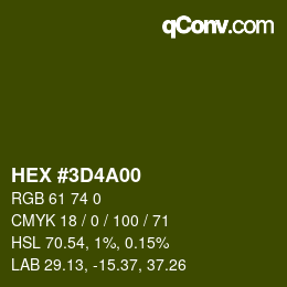 Código de color: HEX #3D4A00 | qconv.com