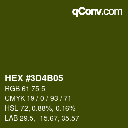 カラーコード: HEX #3D4B05 | qconv.com